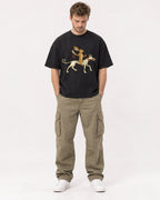 Mockup Boxy Heavyweight Tee Black male full-body 08