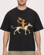 Mockup Boxy Heavyweight Tee Black male close-up 08