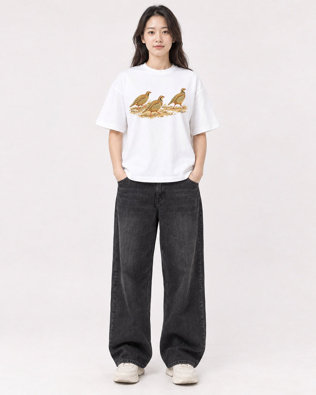 Mockup Boxy Heavyweight Tee White female full-body 03