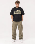 Mockup Boxy Heavyweight Tee Black male full-body 08