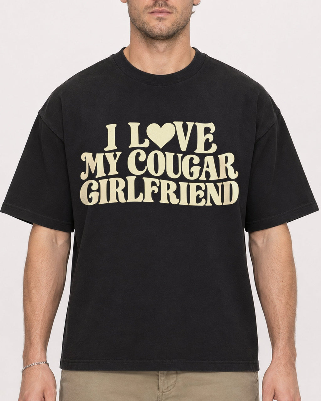 Mockup Boxy Heavyweight Tee Black male close-up 08