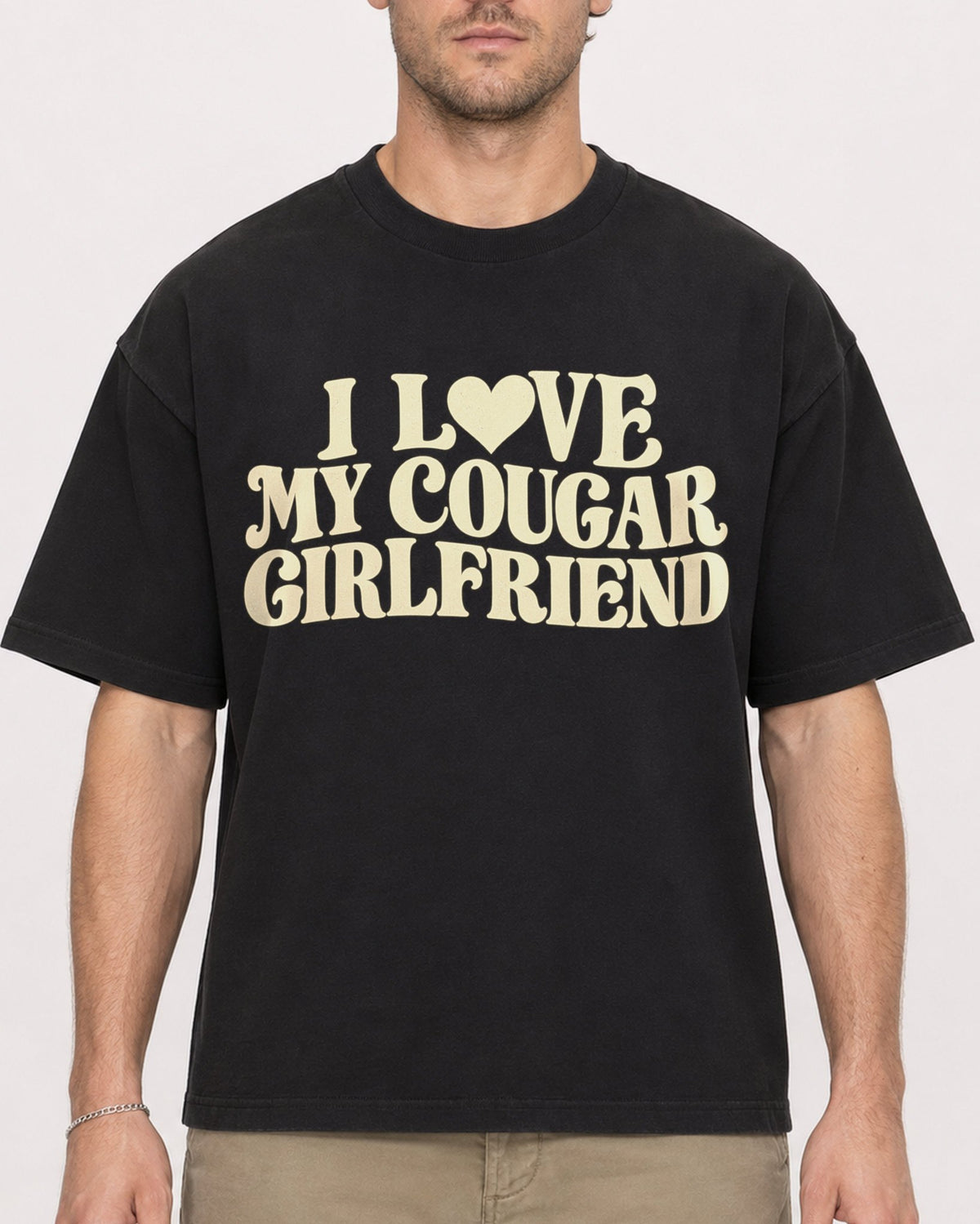 Mockup Boxy Heavyweight Tee Black male close-up 08