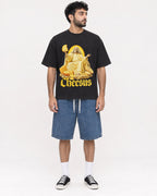 Mockup Boxy Heavyweight Tee Black male full-body 07
