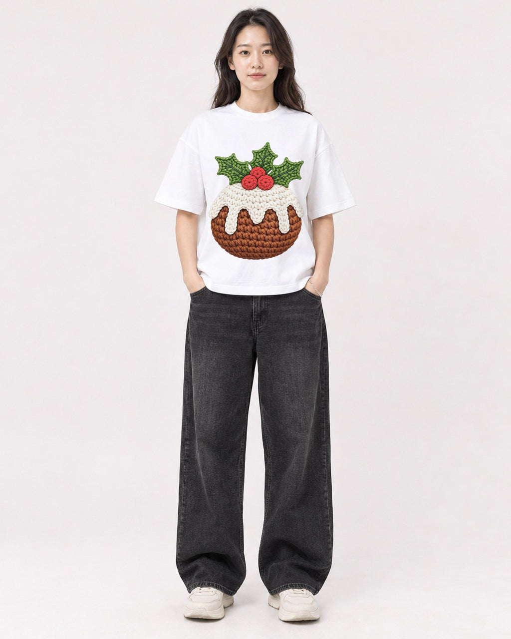 Mockup Boxy Heavyweight Tee White female full-body 03