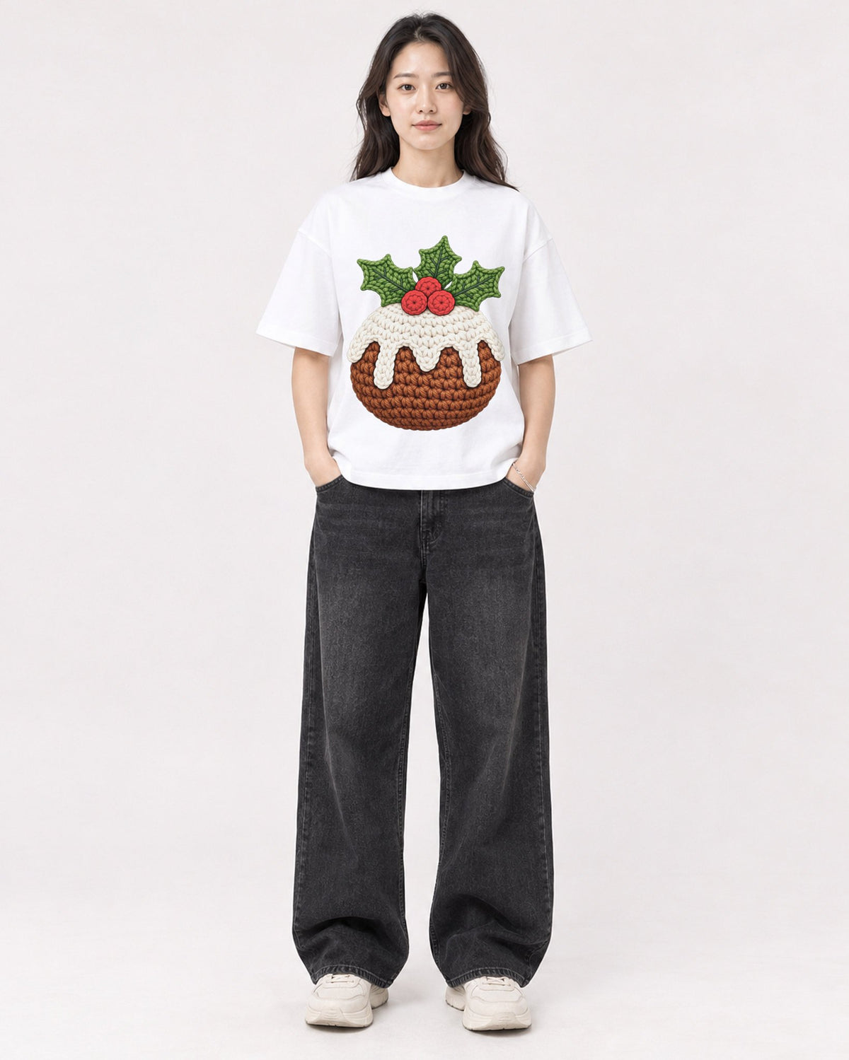 Mockup Boxy Heavyweight Tee White female full-body 03