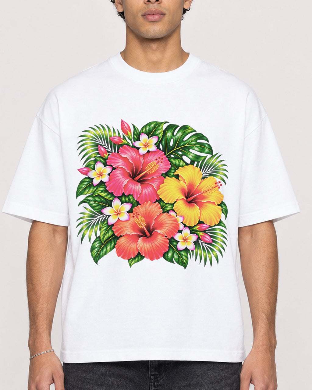 Mockup Boxy Heavyweight Tee White male close-up 10
