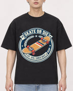 Mockup Boxy Heavyweight Tee Black male close-up 01