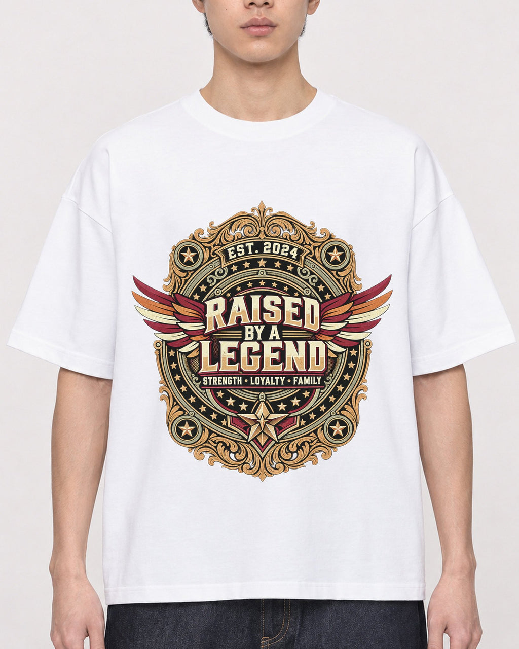 Mockup Boxy Heavyweight Tee White male close-up 01
