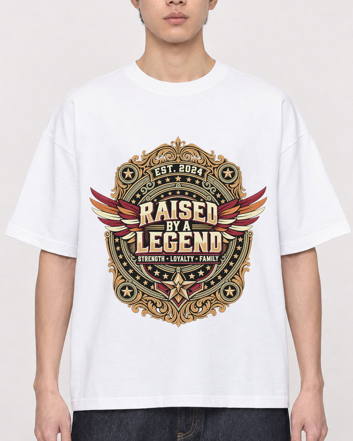 Mockup Boxy Heavyweight Tee White male close-up 01