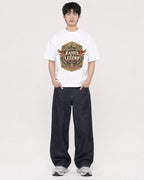 Mockup Boxy Heavyweight Tee White male full-body 01