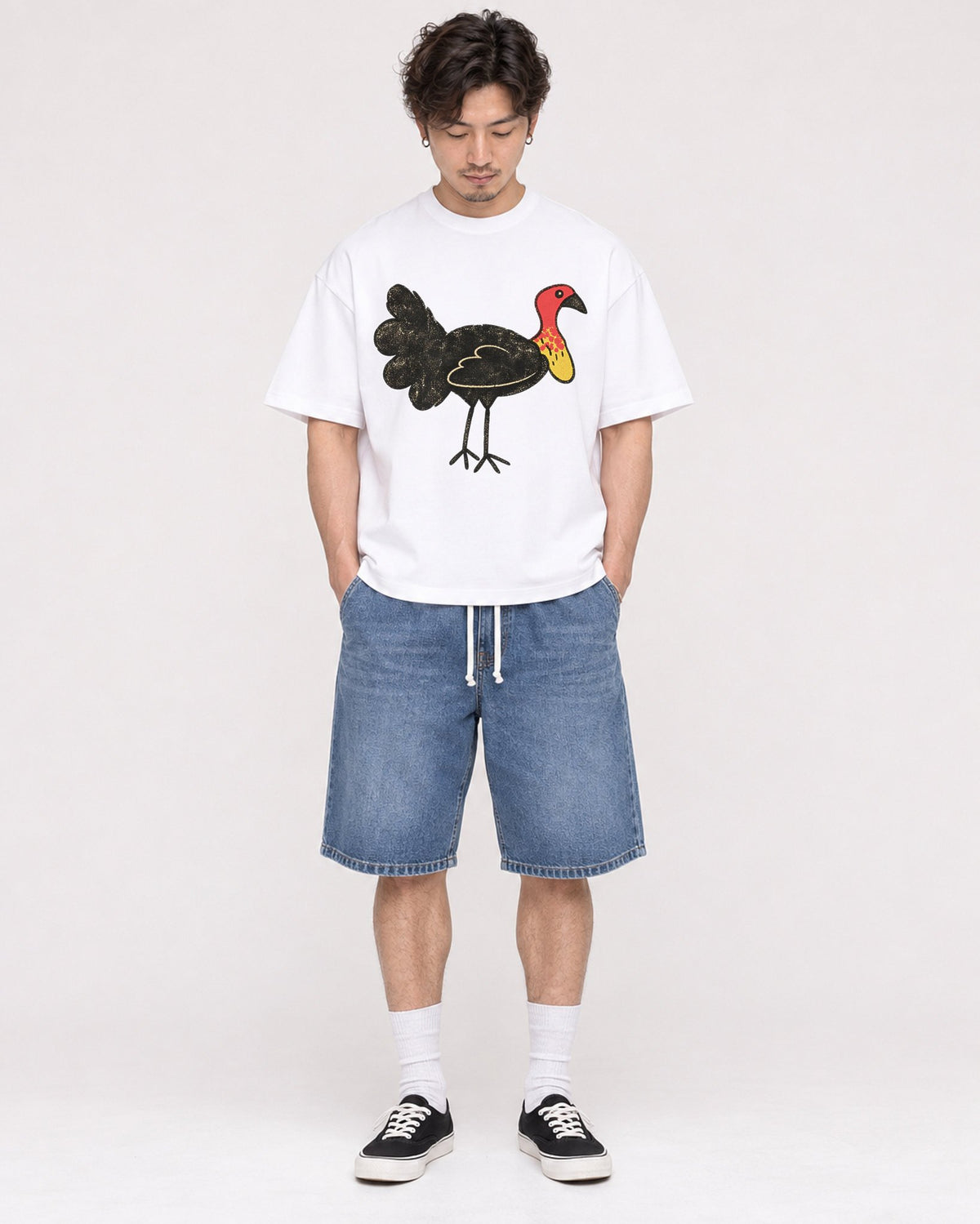 Mockup Boxy Heavyweight Tee White male full-body 03
