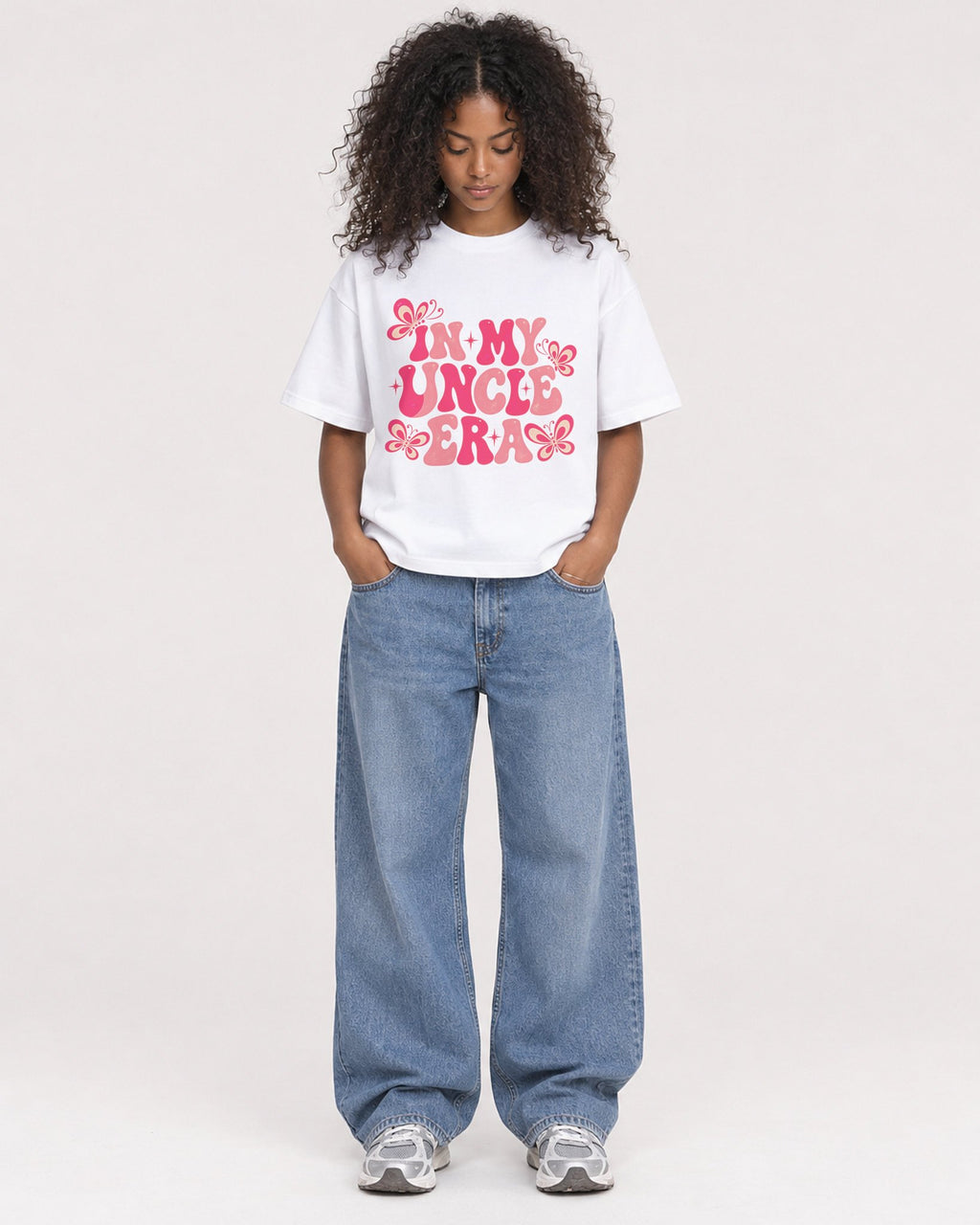 Mockup Boxy Heavyweight Tee White female full-body 05