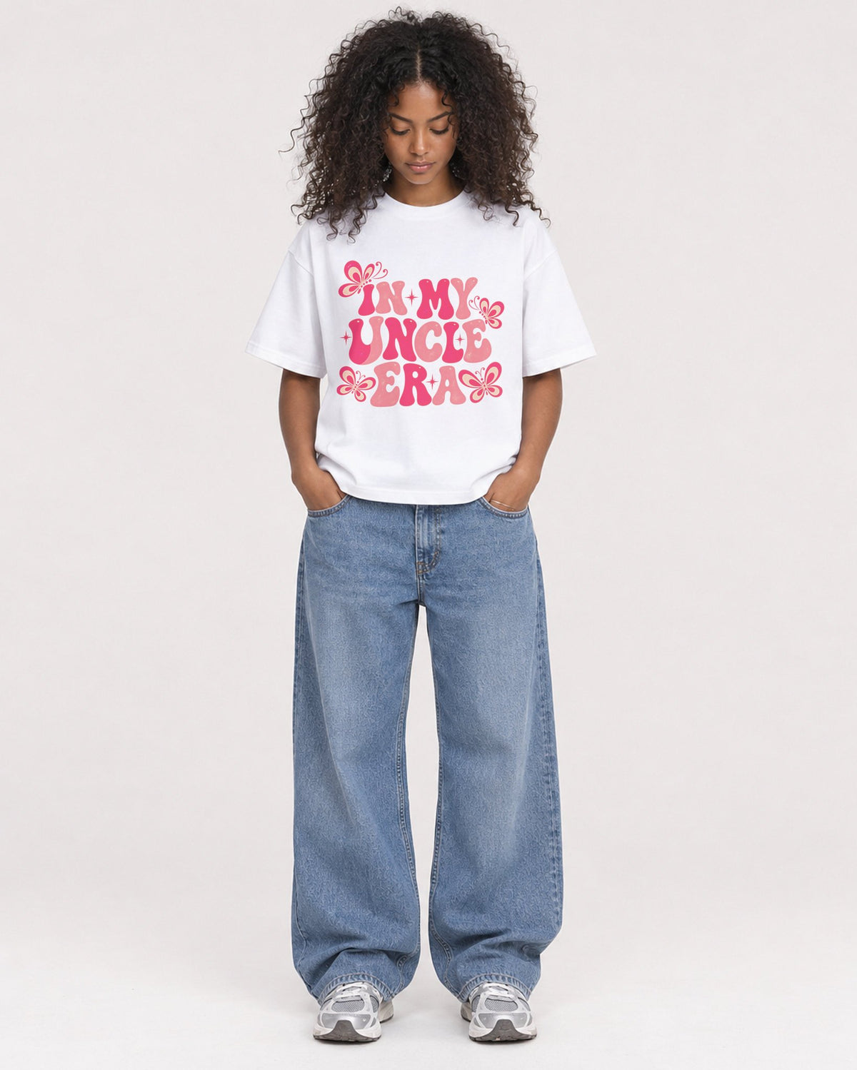 Mockup Boxy Heavyweight Tee White female full-body 05