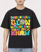 Mockup Boxy Heavyweight Tee Black male close-up 01