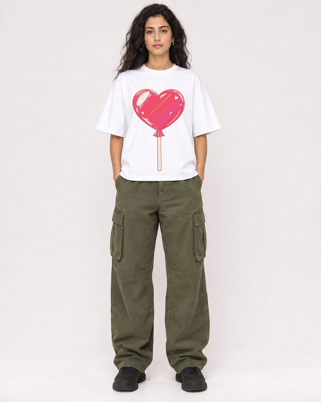 Mockup Boxy Heavyweight Tee White female full-body 07