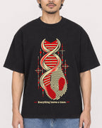 Mockup Boxy Heavyweight Tee Black male close-up 02
