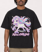 Mockup Boxy Heavyweight Tee Black male close-up 04