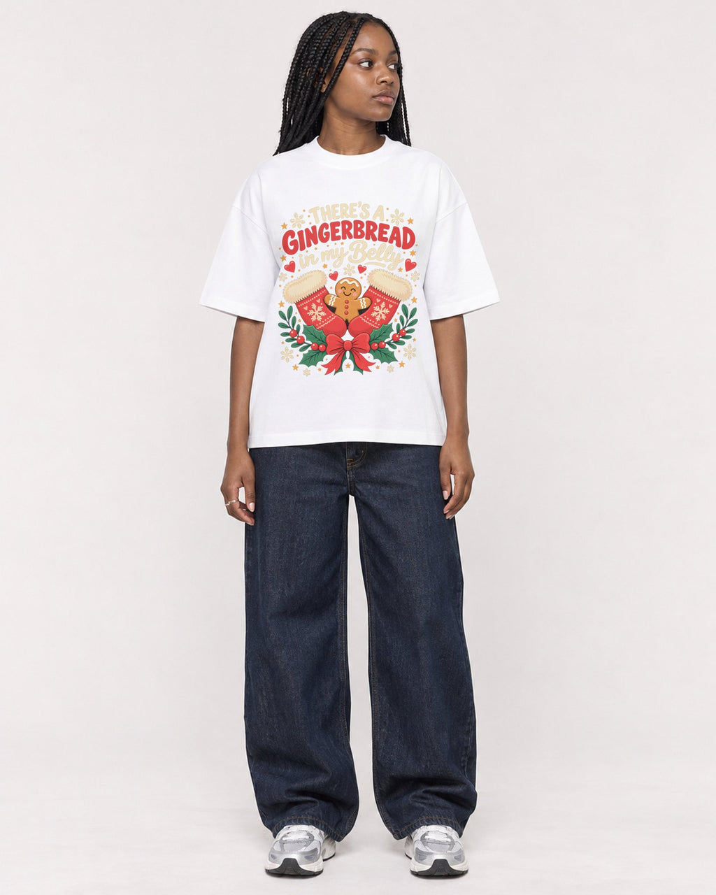 Mockup Boxy Heavyweight Tee White female full-body 04