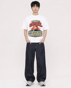 Mockup Boxy Heavyweight Tee White male full-body 01