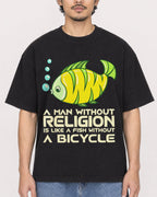 Mockup Boxy Heavyweight Tee Black male close-up 02