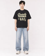 Mockup Boxy Heavyweight Tee Black male full-body 01