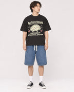 Mockup Boxy Heavyweight Tee Black male full-body 03
