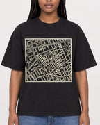Mockup Boxy Heavyweight Tee Black female close-up 04
