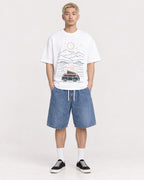 Mockup Boxy Heavyweight Tee White male full-body 33