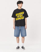 Mockup Boxy Heavyweight Tee Black male full-body 31