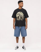 Mockup Boxy Heavyweight Tee Black male full-body 15