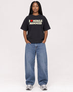 Mockup Boxy Heavyweight Tee Black female full-body 04