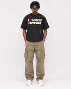 Mockup Boxy Heavyweight Tee Black male full-body 04
