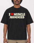 Mockup Boxy Heavyweight Tee Black male close-up 04