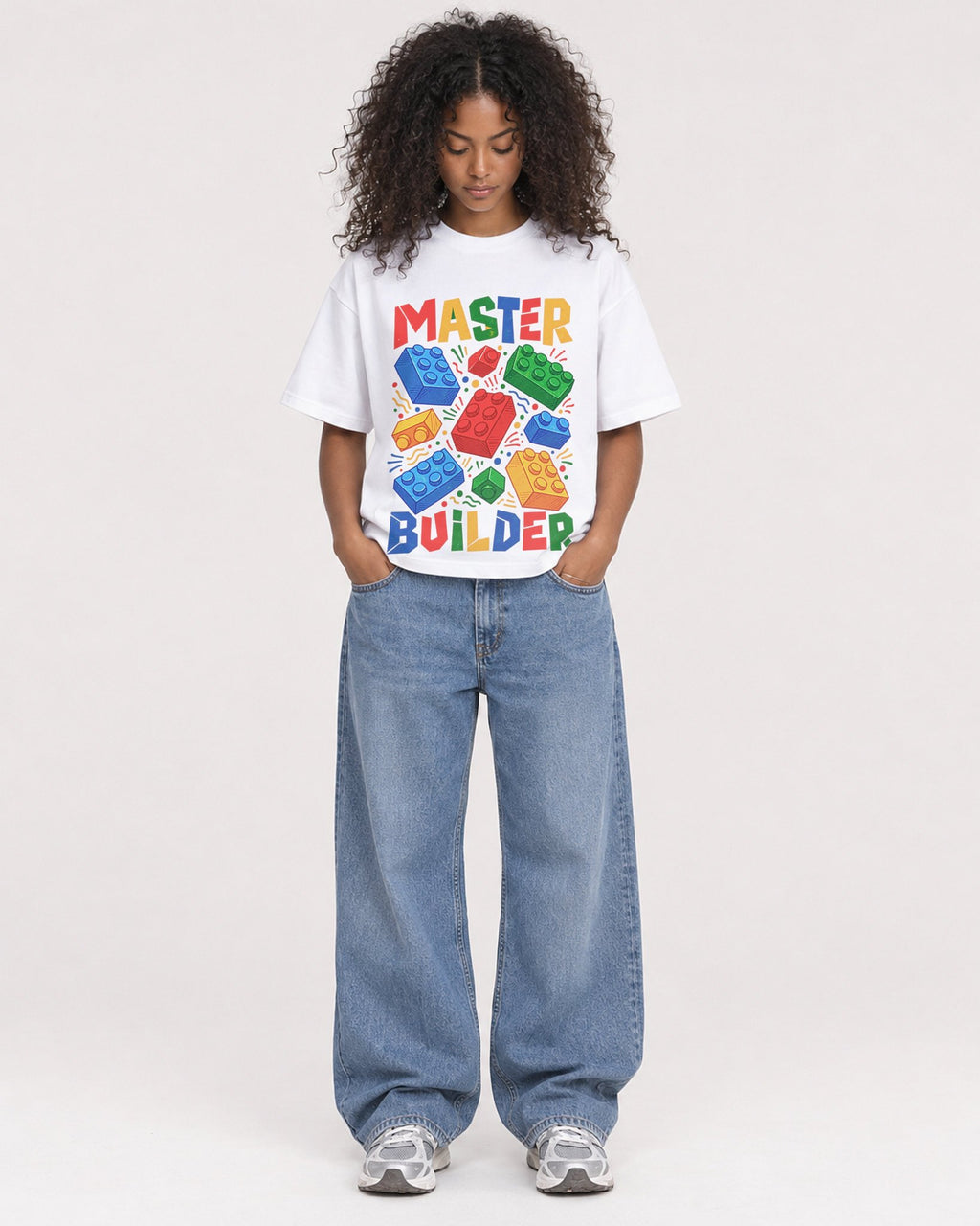 Mockup Boxy Heavyweight Tee White female full-body 05