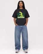Mockup Boxy Heavyweight Tee Black female full-body 04