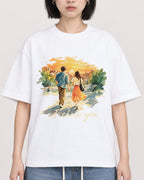 Mockup Boxy Heavyweight Tee White female close-up 11