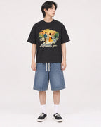 Mockup Boxy Heavyweight Tee Black male full-body 11