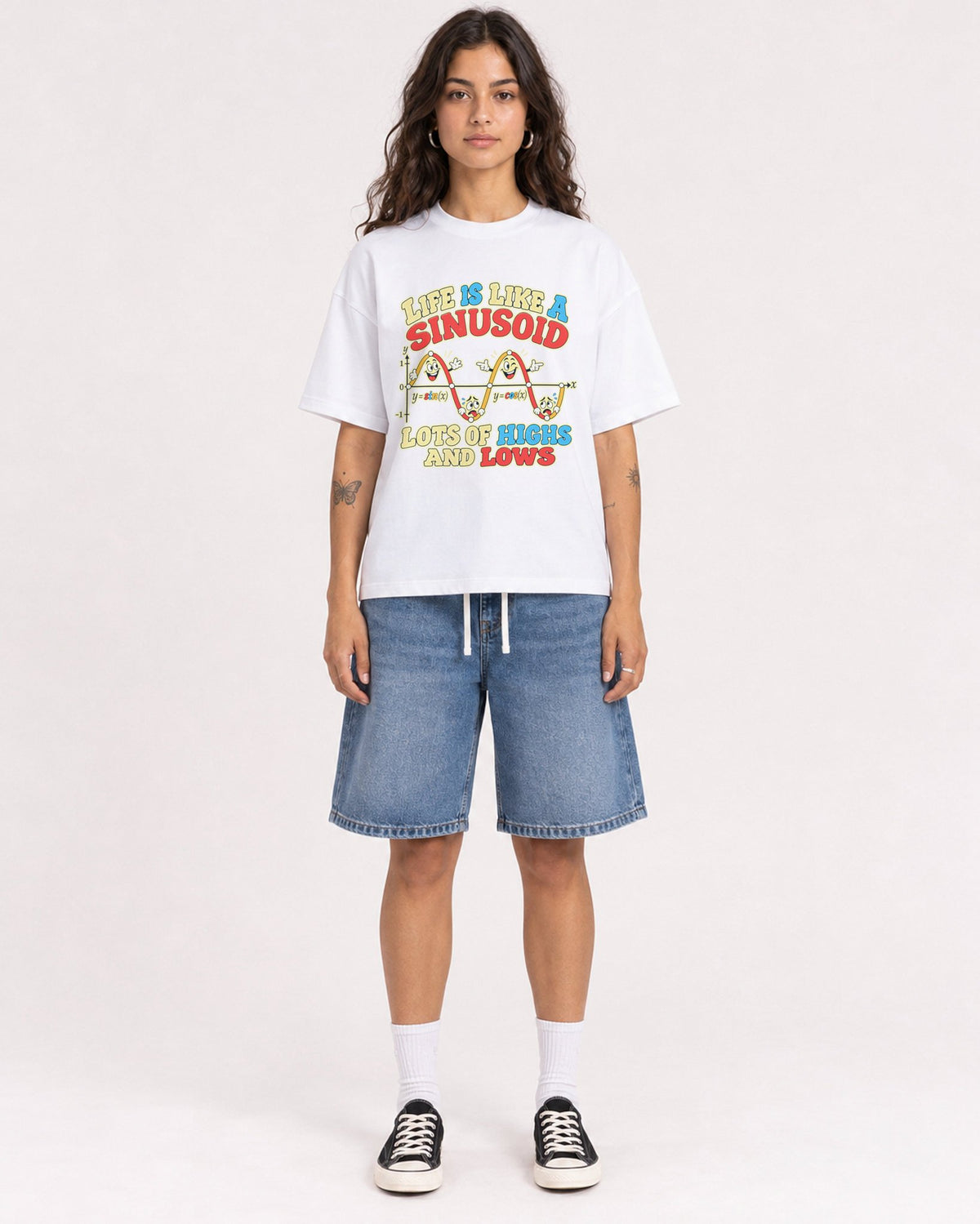 Mockup Boxy Heavyweight Tee White female full-body 06