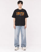 Mockup Boxy Heavyweight Tee Black male full-body 01