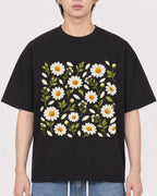 Mockup Boxy Heavyweight Tee Black male close-up 11