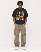 Mockup Boxy Heavyweight Tee Black male full-body 04