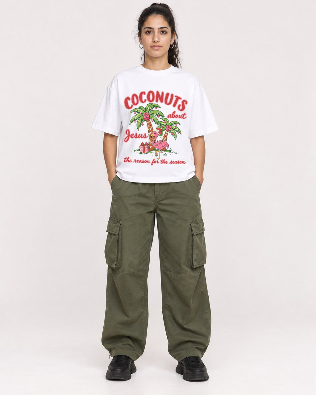 Mockup Boxy Heavyweight Tee White female full-body 47