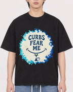 Mockup Boxy Heavyweight Tee Black male close-up 11