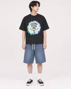 Mockup Boxy Heavyweight Tee Black male full-body 11