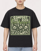 Mockup Boxy Heavyweight Tee Black male close-up 01