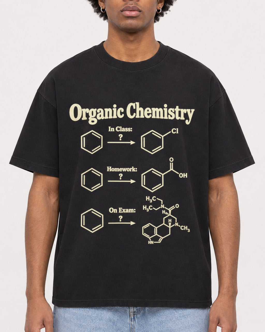 Mockup Boxy Heavyweight Tee Black male close-up 45
