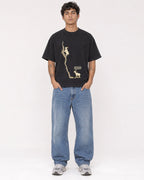 Mockup Boxy Heavyweight Tee Black male full-body 06