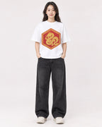Mockup Boxy Heavyweight Tee White female full-body 03