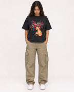 Mockup Boxy Heavyweight Tee Black female full-body 06