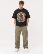 Mockup Boxy Heavyweight Tee Black male full-body 08